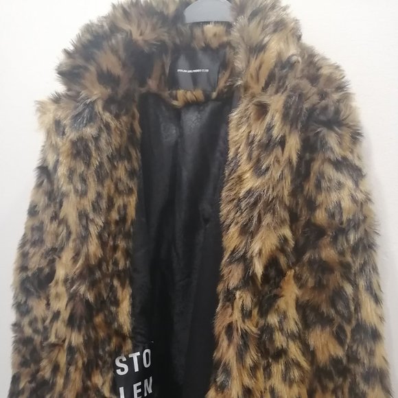 New STOLEN GIRLFRIENDS CLUB brown & black viper room coat - leopard - Picture 2 of 5